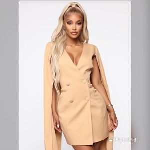 Fashion nova boss down cape mini dress